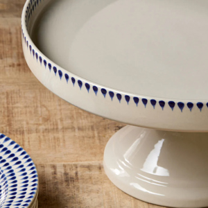 Nkuku Indigo Drop Ceramic Cake Stand